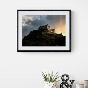 Edinburgh Castle, Sunset, Scotland - Unframed photographic print, Wall Art, Wall Decor, Photography, Fine Art