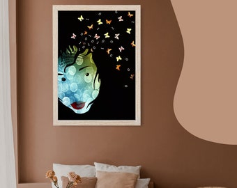 Abstract Butterfly Art Print | Colorful Digital Artwork (Digital Download)