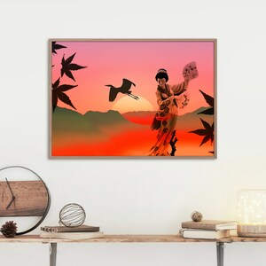 Geisha in Asia Art | Asia Geisha Digital Art | Modern Geisha Wall Art Print | Japanese Geisha Digital download Print | Geisha Gallery Print