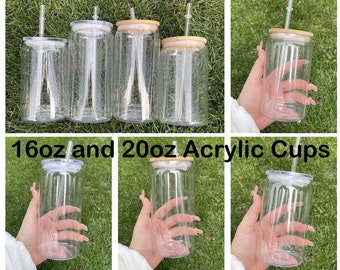 16oz Acrylic / Plastic Can cup  16oz plastic cup Plastic can cup 16oz acrylic cup