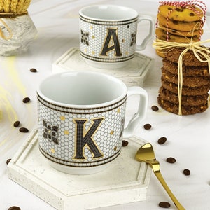 Hermione Monogram Porcelain Letter Mug - Letter K