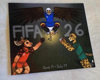 Lámina artística creada por un fan de SpxceDreamer para la Copa Mundial de la FIFA 2026.