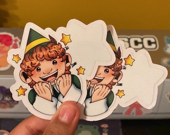 Pegatina de elfo navideño hecha por fans de SpxceDreamer