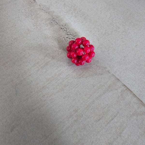 red coral bead, red coral cluster bead, spacer bead, gemstone bead