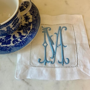 Personalized Embroidered Cocktail Napkins, Custom Cocktail Napkins, Bar Napkins, Wedding Gift, Personalized, Monogrammed Cocktail Napkin