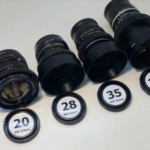 Sony E Cine Mod SET 21 28 35 135 BTF Lenses Vivitar  Hanimex Revuenon Albinar Cine lenses Vintage Lenses for video
