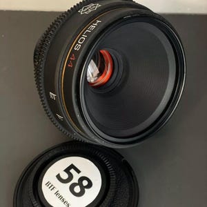 Anamorphic Amber Flyer & BokehRehouse  Helios 44 58mm T2.1 Cine lens for EF mount FULL FRAME Portrait lens Vintage lens Canon Ef