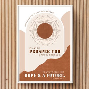 Jeremiah 29:11 For I Know The Plans, Minimalist Christian Decor, Printable Scripture Wall Art, Bible Verse Digital Download, Modern Quote