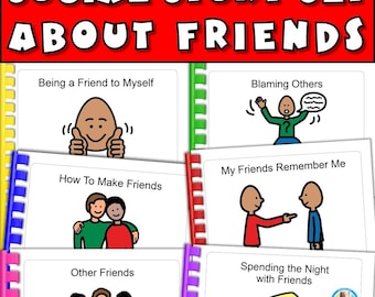 Historias sociales sobre la amistad en niños con autismo (para imprimir): Historias sobre cómo hacer amigos, amabilidad y habilidades sociales para niños con necesidades educativas especiales (SPED). Aprendizaje socioemocional.