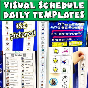 Autism Visual Schedule Printable with Picture Cards Daily Routine Chart for Kids Home & Classroom SPED Visual Supports 147 Icons