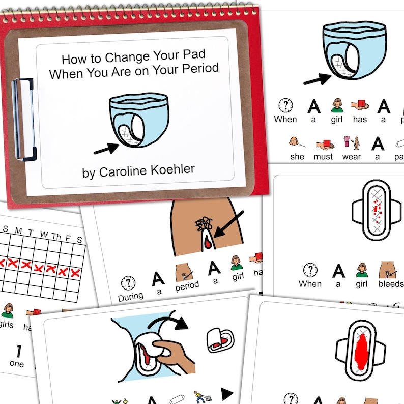 Historias sociales sobre la pubertad de las niñas, autismo, higiene menstrual imprimible, comportamiento privado, narrativas sociales para adolescentes, apoyos visuales para educación especial. imagen 5