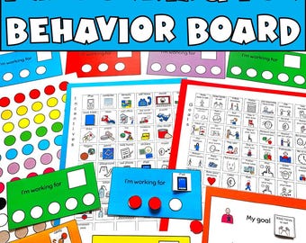 Autismus Token Board Ich arbeite für ein druckbares und digitales Belohnungssystem für ADHD-Klassenzimmer IEP Visuelle Unterstützung