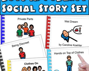 Historias sociales sobre la pubertad para niños Autismo Higiene imprimible Privacidad Cambios corporales Narrativa para adolescentes con necesidades educativas especiales
