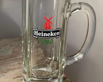 Heineken heavy vintage beer stein mug glass