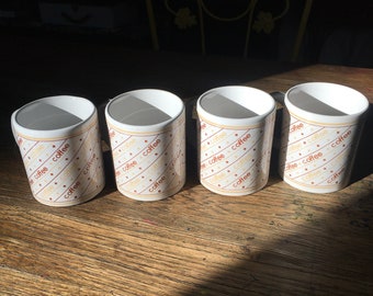 Vintage Set of 4 Coffee Mugs in 1980s Earth Tones Style