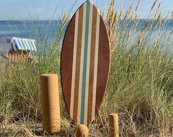 Handmade woodybalance board + stand/cork roll beginner & professional balance board, surf, skate, snowboard feeling, top gift idea