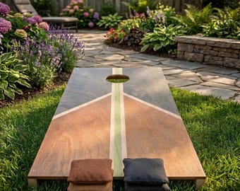 Juego de Cornhole de madera | 2 tamaños disponibles + 8 saquitos de frijoles | Juego de lanzamiento para jardín, parque y fiestas | Juego perfecto para exteriores | Juego para fiestas en el jardín