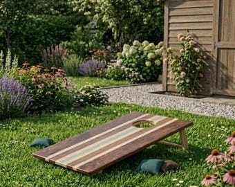 Wooden Cornhole Set | Available in 2 Sizes | Includes 8 Bean Bags | Compact Throwing Game for Garden, Park & Travel | Robust Outdoor Game