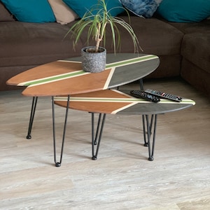 Couchtisch, Surftisch, PEACE design, Balanceboard & Tisch, Beistelltisch, Deko Tisch, Kunst Tisch Handmade | woodybalance