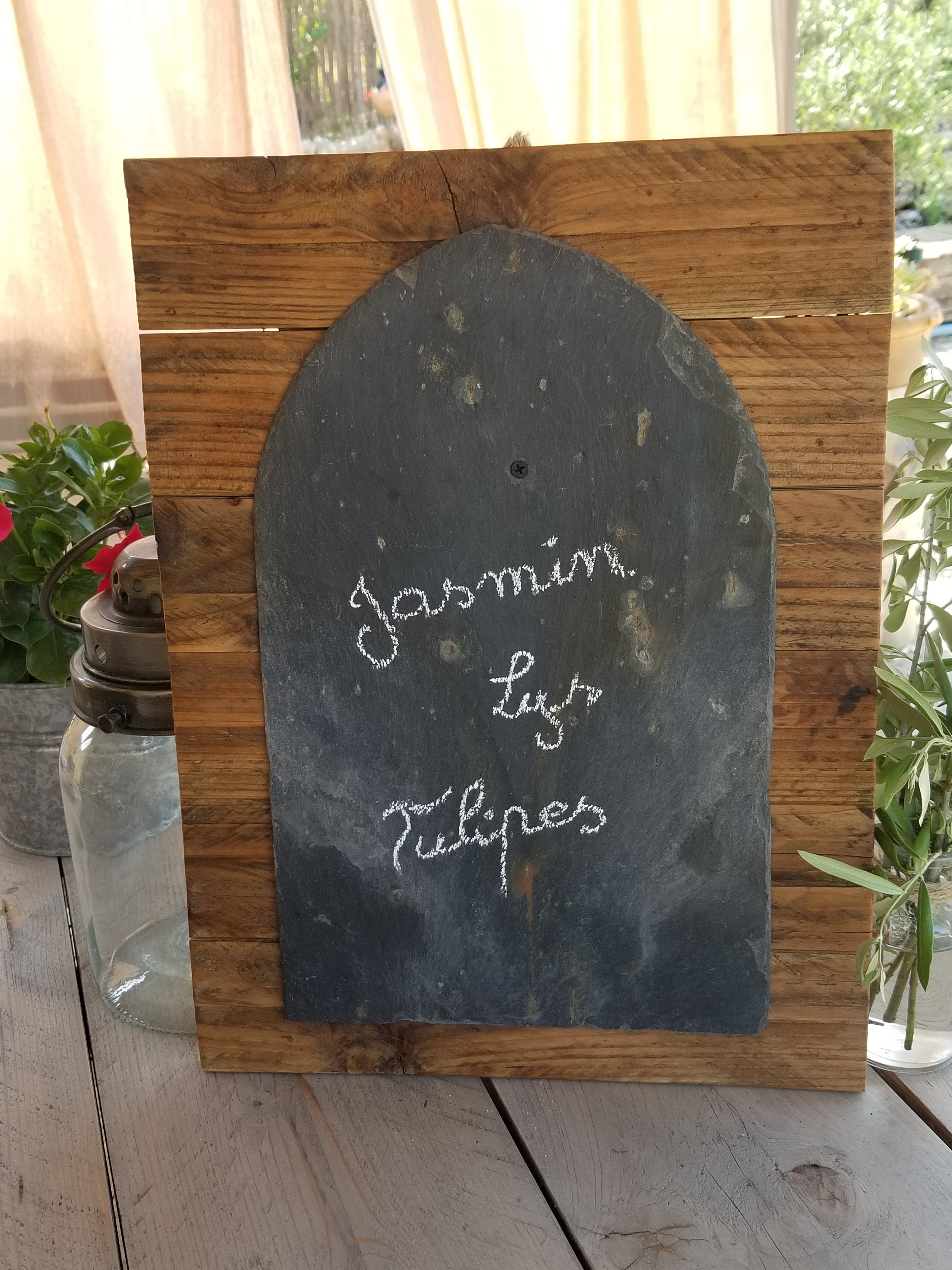 Tableau Bois Déco Véritable Ardoise