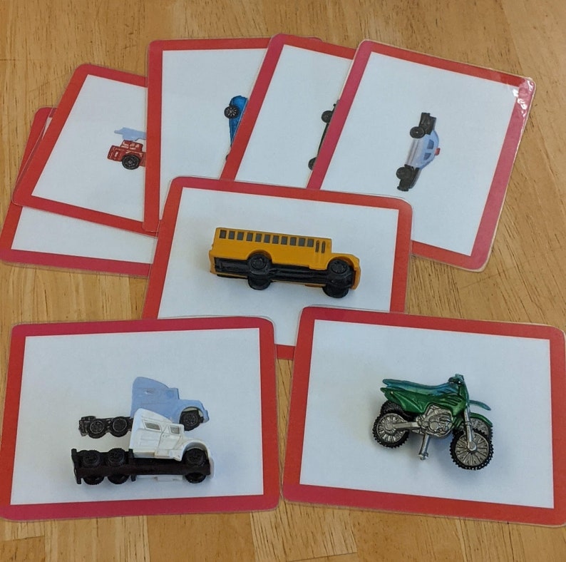 Montessori Toddler Language Cards Cars and Trucks image 1