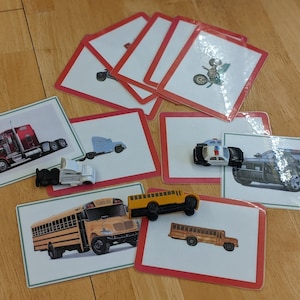 Montessori Toddler Language Cards Cars and Trucks image 2