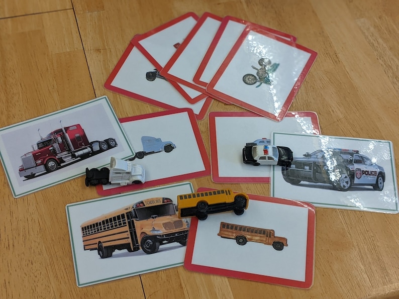 Montessori Toddler Language Cards Cars and Trucks image 2