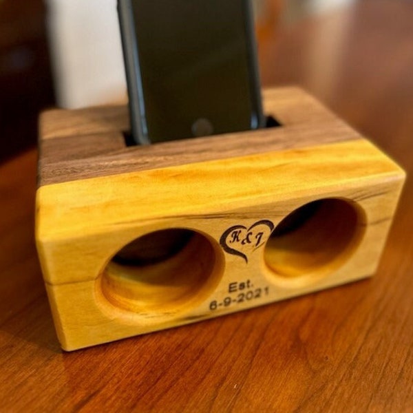 Amplificateur de téléphone passif en bois