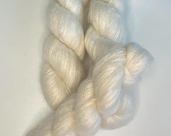 Undyed, mohair and silk
