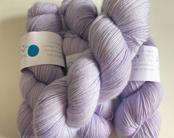 Lilac, superwash merino + nylon, hand-dyed wool