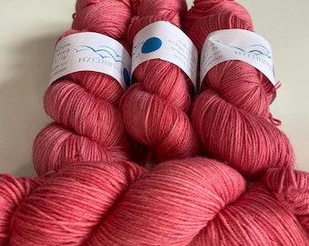 "Strawberry Ice Cream" color, superwash merino + nylon, hand-dyed wool