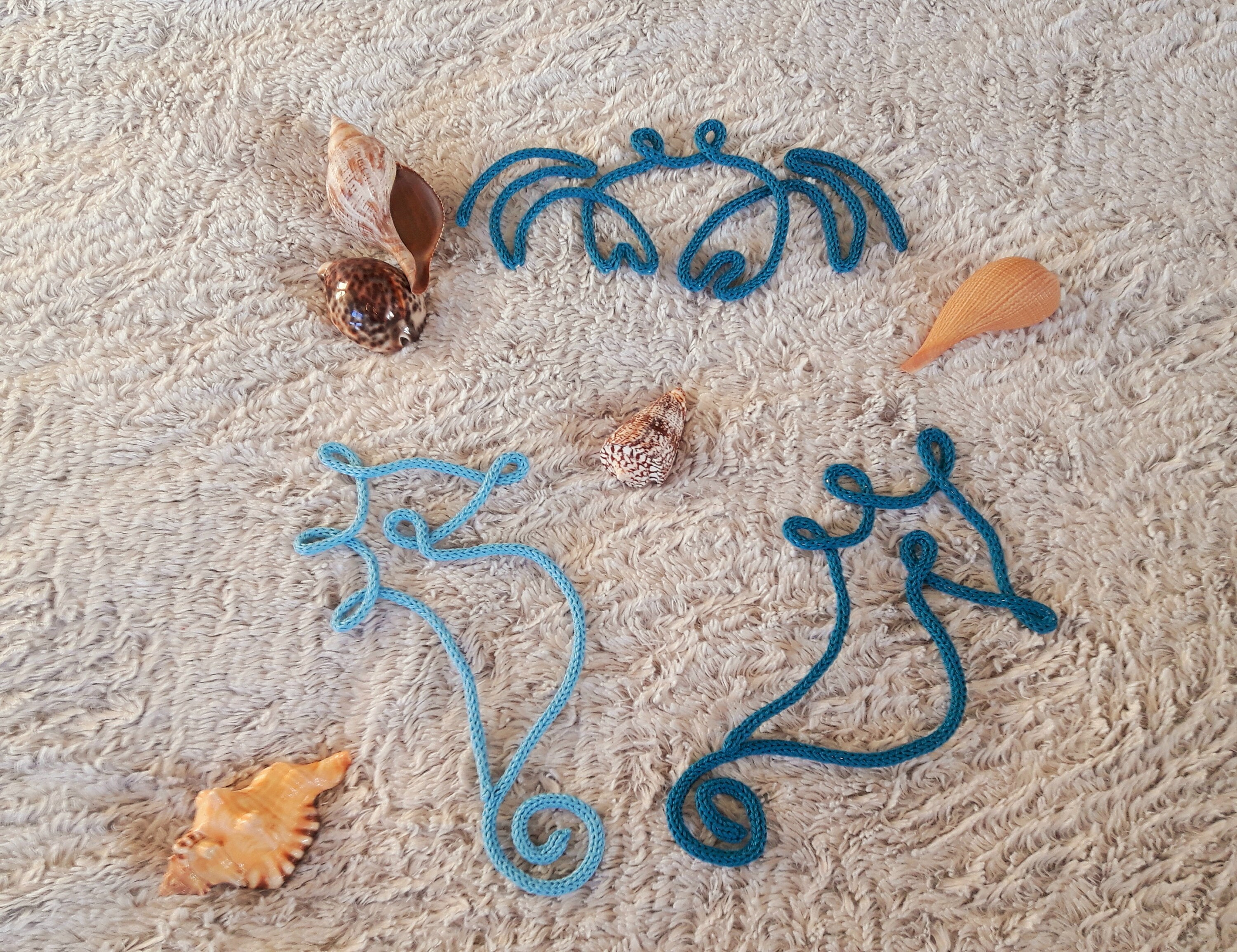 Hippocampe en Tricotin, Fait Main Bretagne