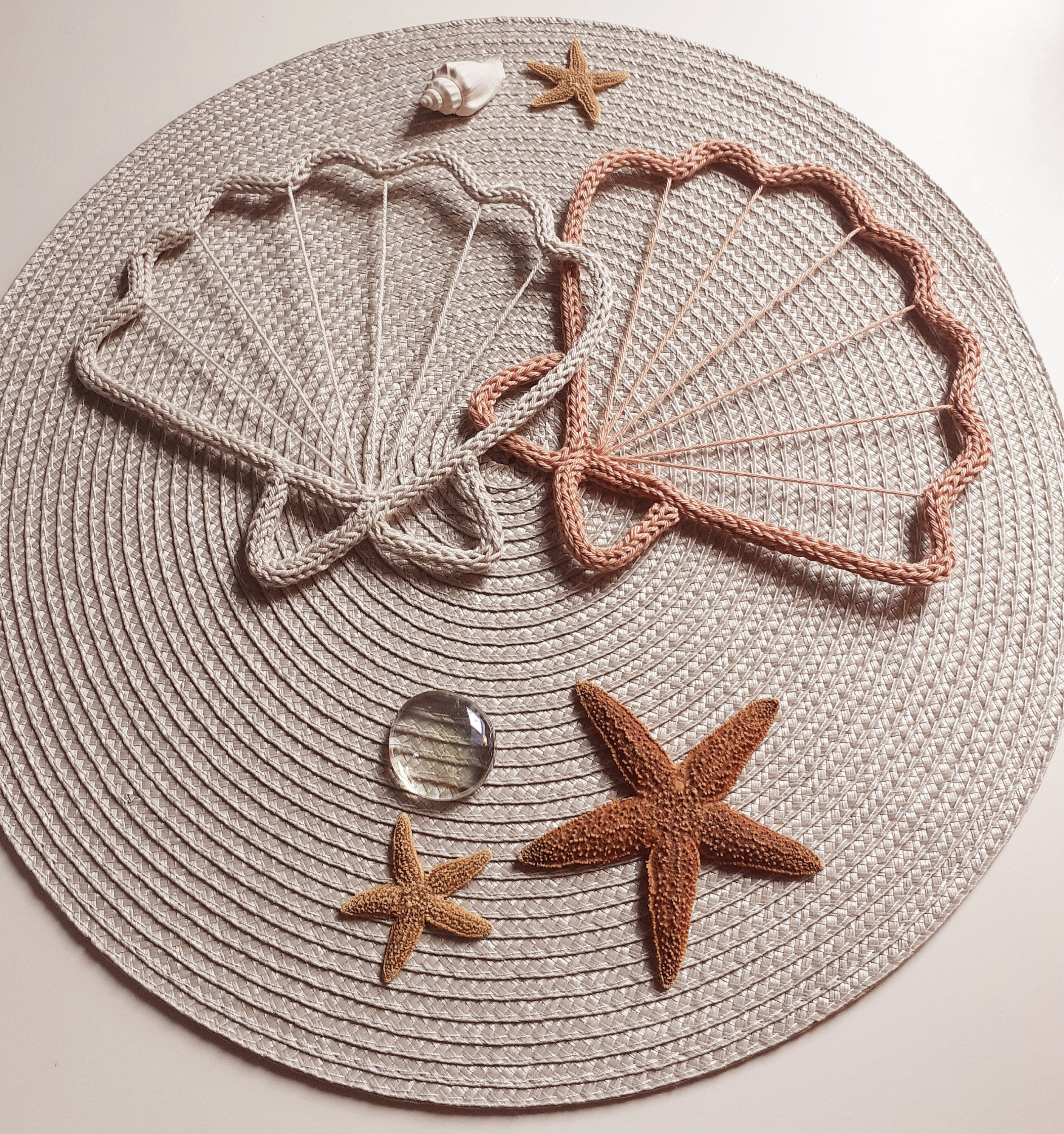 Coquille St Jacques en Tricotin, Fait Main Bretagne