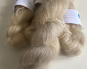 Wheat field, mohair and silk, hand-dyed wool