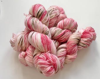 "Sakura" color, superwash merino + nylon, hand-dyed wool