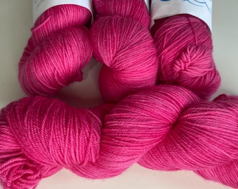 Barbie, superwash merino + nylon, hand-dyed wool