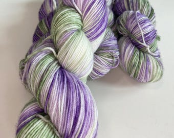 "Wisteria" color, superwash merino + nylon, hand-dyed wool