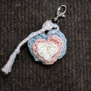 Trans Pride Heart Keychain