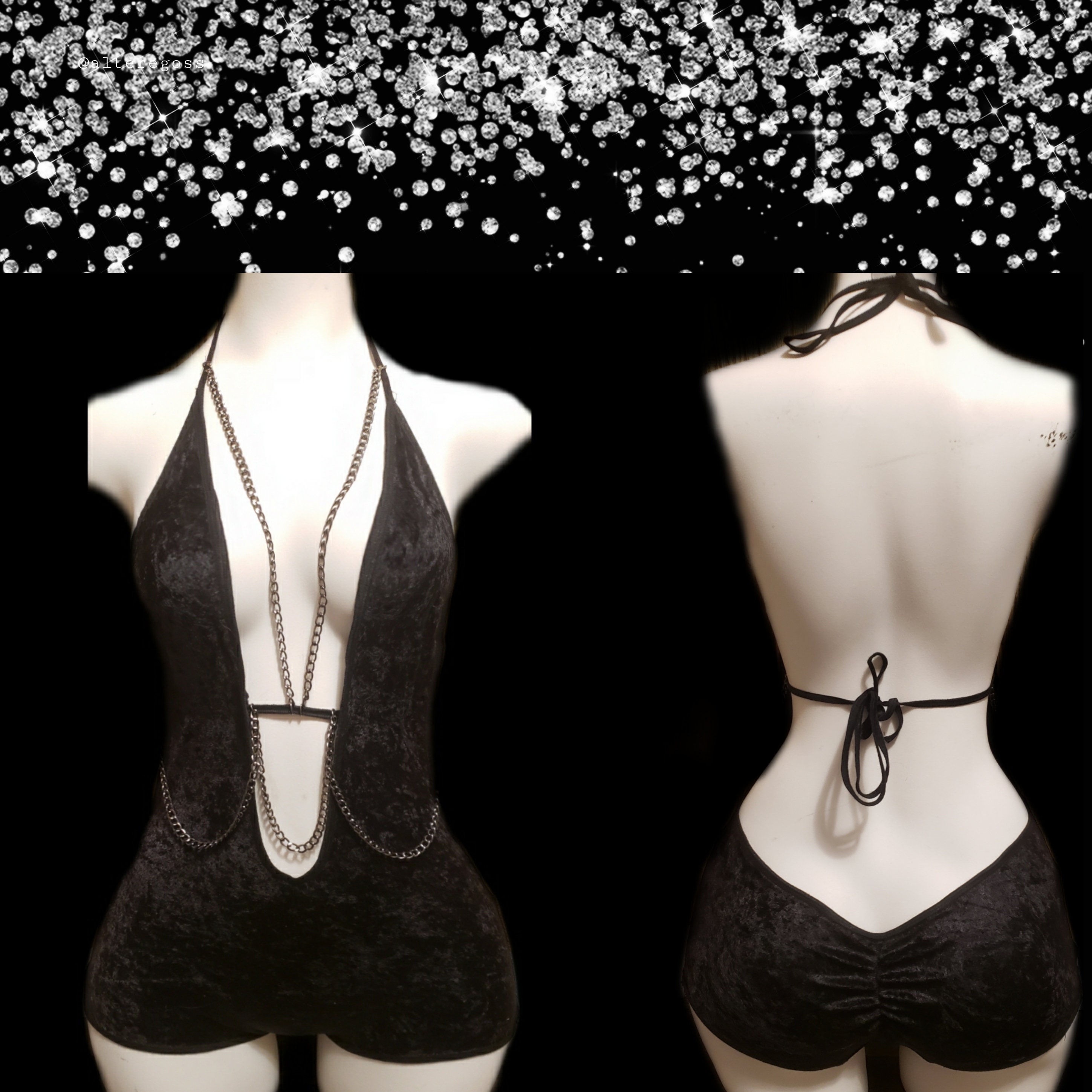 Sexy High Cut Bodysuit Gothic Buckle Tape Skinny Cosplay Lingerie