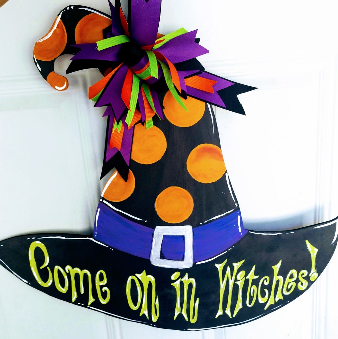 Halloween Witch Hat Door Hanger - Etsy