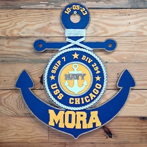United States Navy PIR Anchor Pass-In-Review PIR Door Hanger Boot Camp Graduation Navy Anchor Sign - Personalization/Customizable