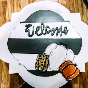 Seasonal Interchangeable Sign Wood Door Hanger Customizable