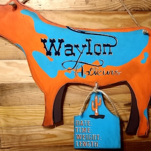 Cow birth stats / Nursery Wall Hanging Western Theme Nursery Sign Nursery Wall Art Nursery Wall Decor