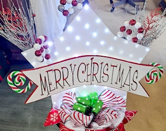 Beleuchtete Christbaumspitze - Stern; Wunschfarben und Formen möglich!