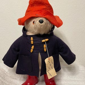 Vintage Paddington Bär Plüschtier: 1980 Gabrielle Design, Blauer Mantel