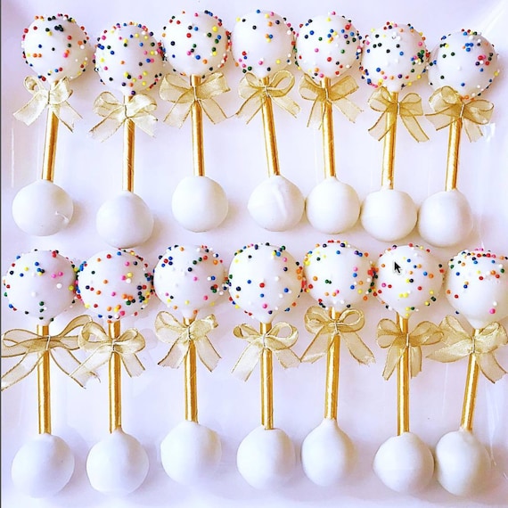 Sprinkle Baby Rattle Cake Pops Baby Shower Favors Gender Etsy