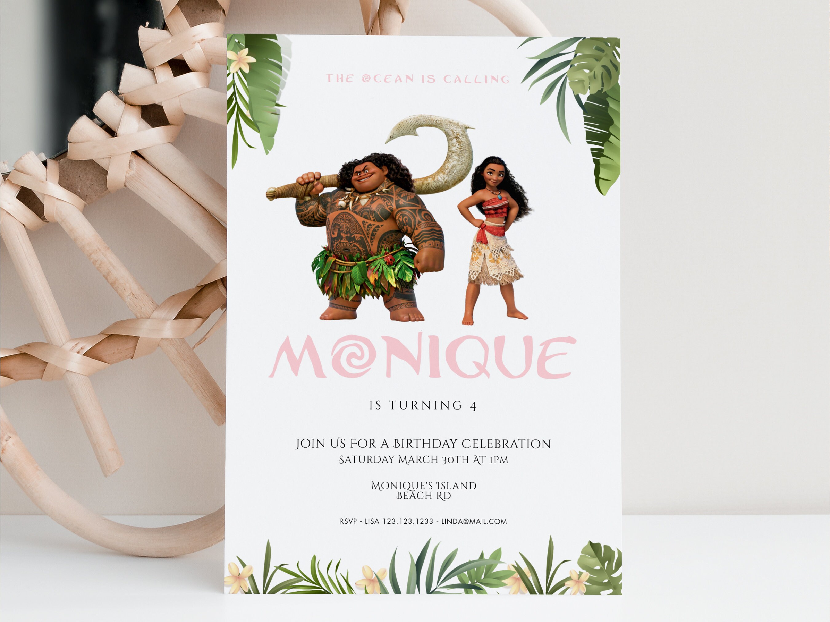 Editable Moana Invitation Moana Birthday Party Editable - Etsy