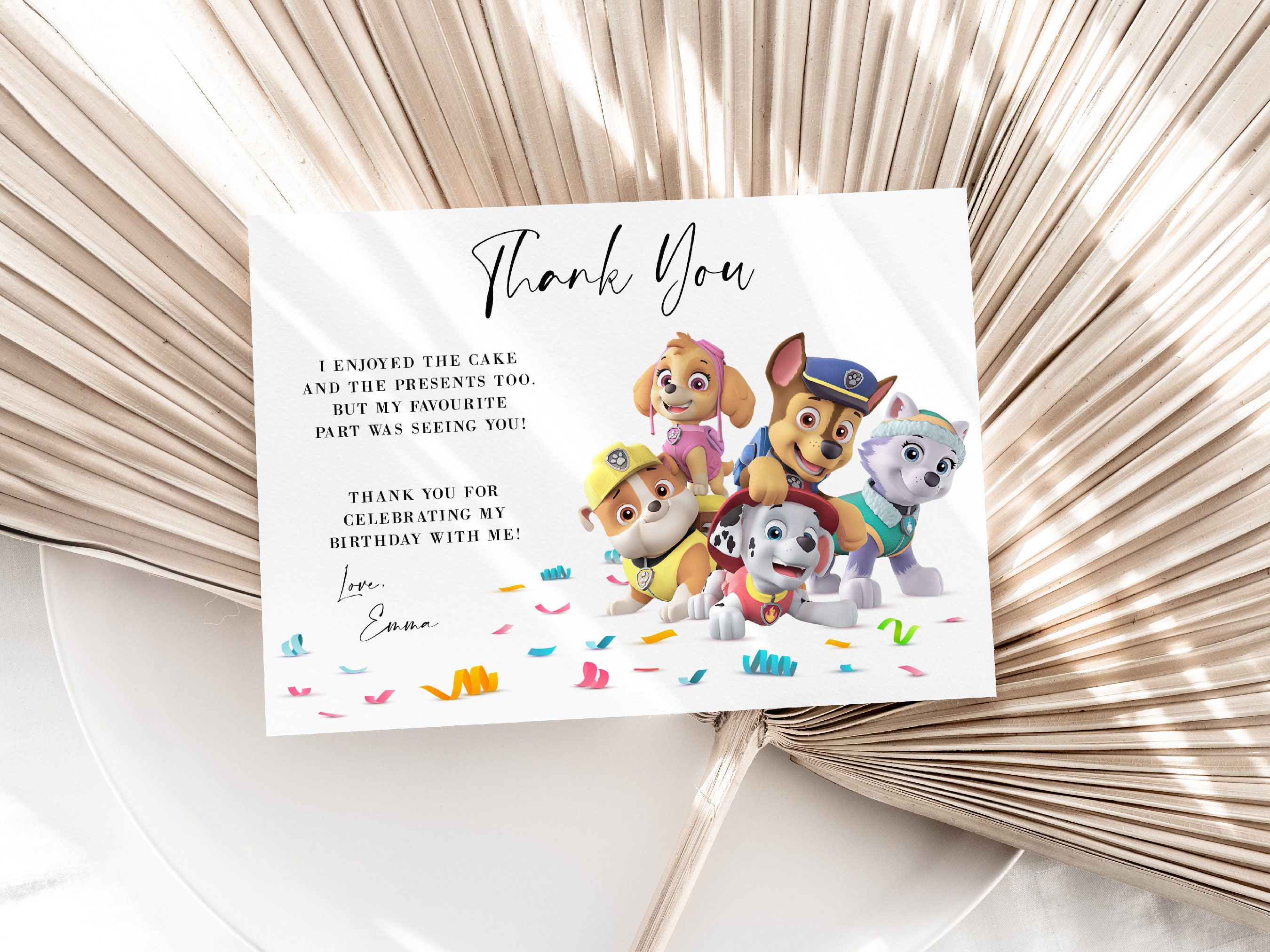 Paw Patrol Thank You Stickers - Etsy