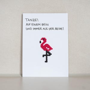 Postal *Flamingo* con motivo de cuentas planchables
