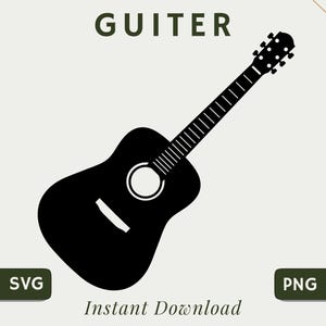 Acoustic Guitar | PNG | SVG | Digital Download | Printable